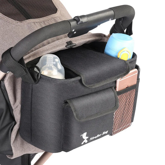 Stroller organizer with cup holder