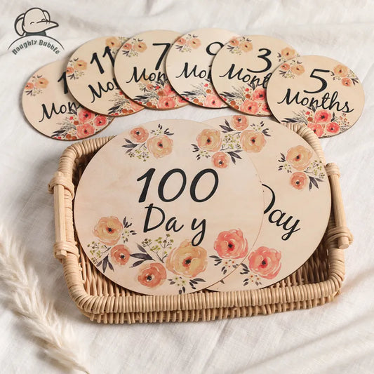Baby milestone cards (wooden)